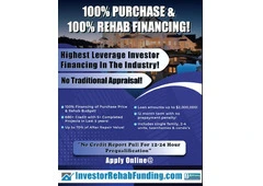 INVESTOR 100% FIX & FLIP FINANCING - Up To $2,000,000.00 with 680+ Credit!