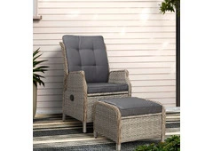 Gardeon Recliner Chair – Adjustable Wicker Outdoor Lounger