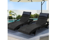 Gardeon 2x Sun Lounge Wicker Lounger – Stylish Outdoor Comfort