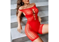 Purchase Red Mesh Desires Whisper Bodysuit Now