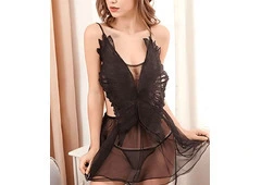 Order the Classic Black Mesh Whispering Veil Nighty
