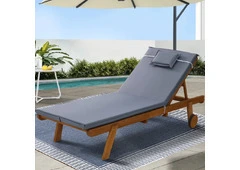 Gardeon Sun Lounge Wooden Outdoor Lounger with Wheels – Stylish Patio Relaxer