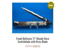 Find the 11” Frank Beltrame Italian Stiletto Switchblades that are handmade in Italy