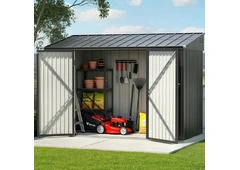 Long Galvanised Steel Shed for Tools and Backyard Gear