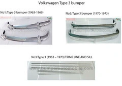 Volkswagen Type 3 bumper and trims (1963–1971) by stainless steel  (VW Typ 3 Stoßfänger)