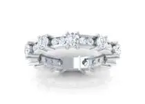 Find Eternity Diamond Round Channel and Four Prong Wedding Band