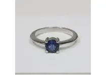 Stunning Rare Untreated Round Shape Blue Sapphire Solitaire Ring (0.61cts)