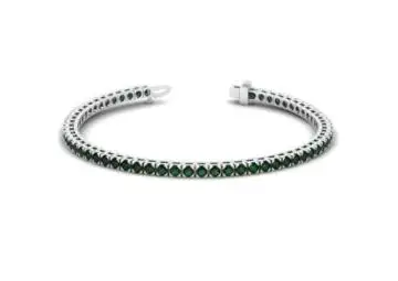 Classic Round Emerald Bracelet with Secure Prong Setting (2.48cttw)