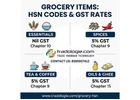 Grocery Items HSN Code and GST Rate in India